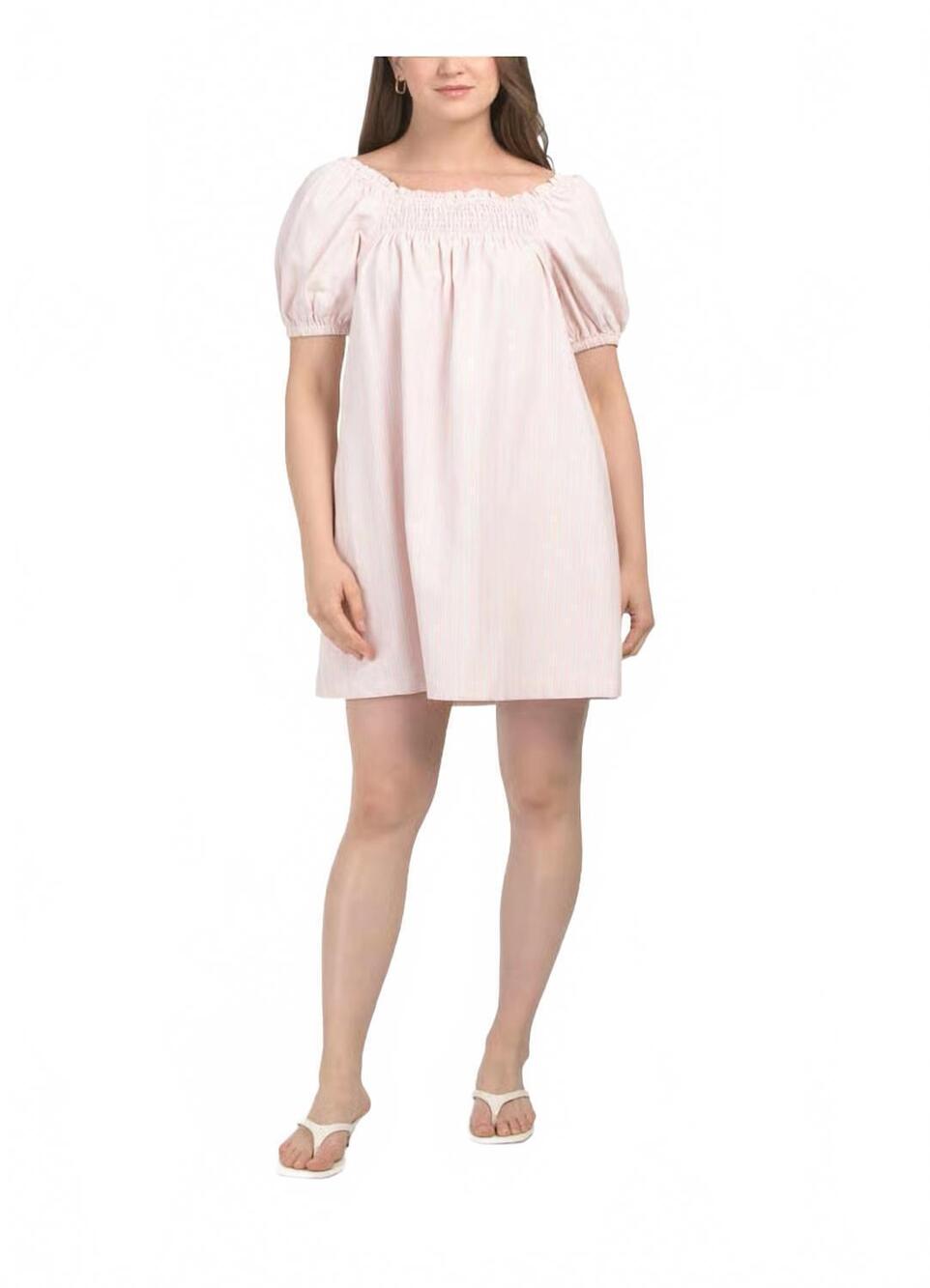 NEW GILLI melissa striped puff sleeve mini dress in multi
